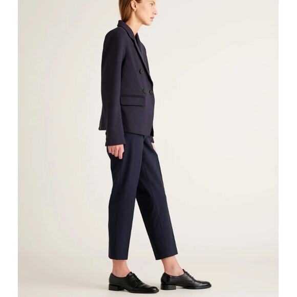 Quince Women's Navy Ultra Stretch Ponte Double Breasted Blazer Size S - Picture 13 of 13